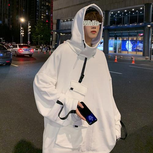 高级感卫衣男小众原创拉链连帽开衫江浙沪穿搭暗黑美式hiphop外套