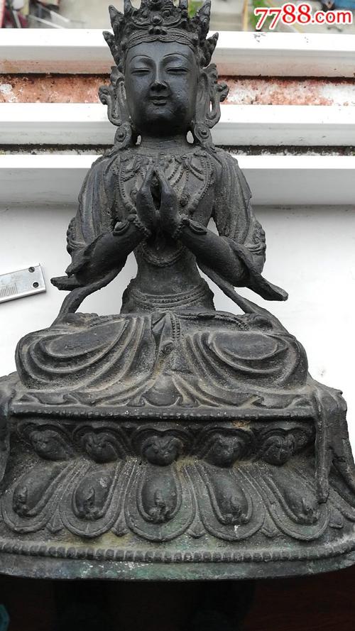 明代观音佛像一尊_铜像/铜佛像_石趣馆【7788收藏