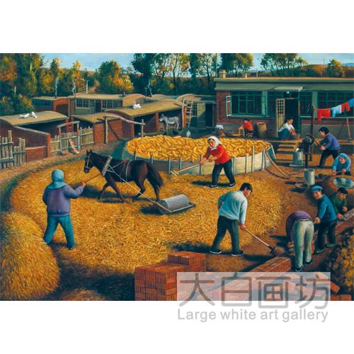 北方农村田园农民丰收复古东北烧烤火锅店民俗农家乐饭店装饰贴画