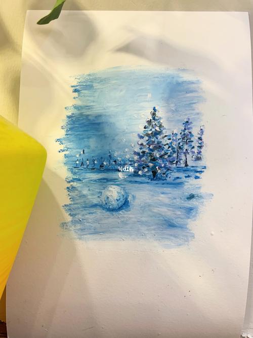 油画棒速涂雪景_雪景_油画_我的照片下雪啦_文化_绘画