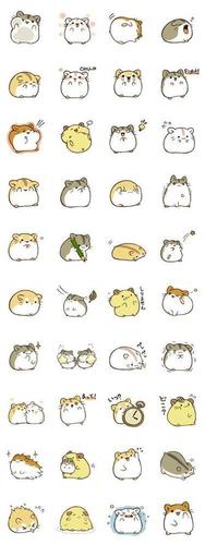 动物表情包大全:仓鼠熊猫兔子螃蟹小鸡等水彩手绘简笔