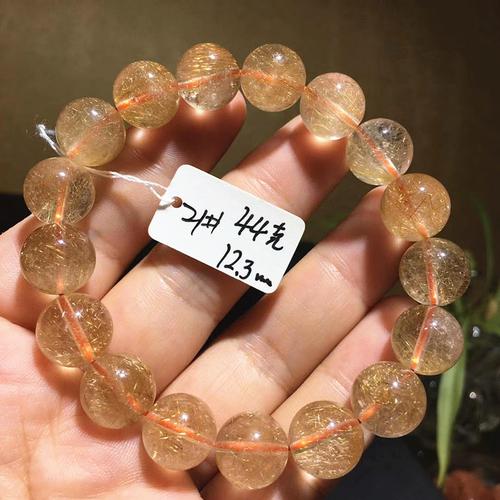 维纳斯天然水晶金发晶铜发晶手链金红石钛晶rutilatedquartz