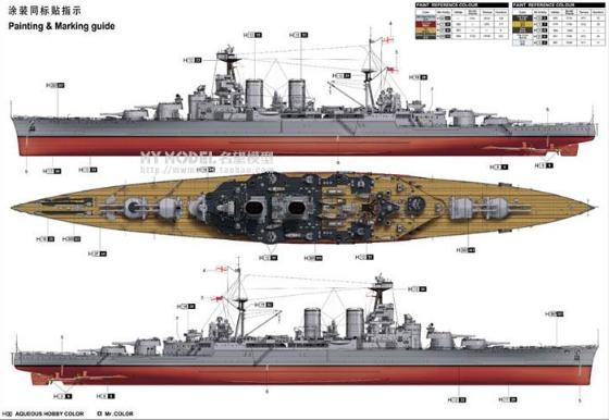 小号手 1/200 英国皇家海军胡德号战列巡洋舰 03710