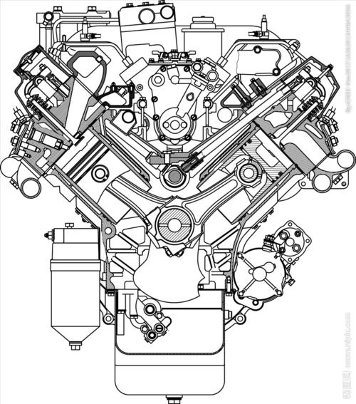 手绘发动机矢量图下载图片