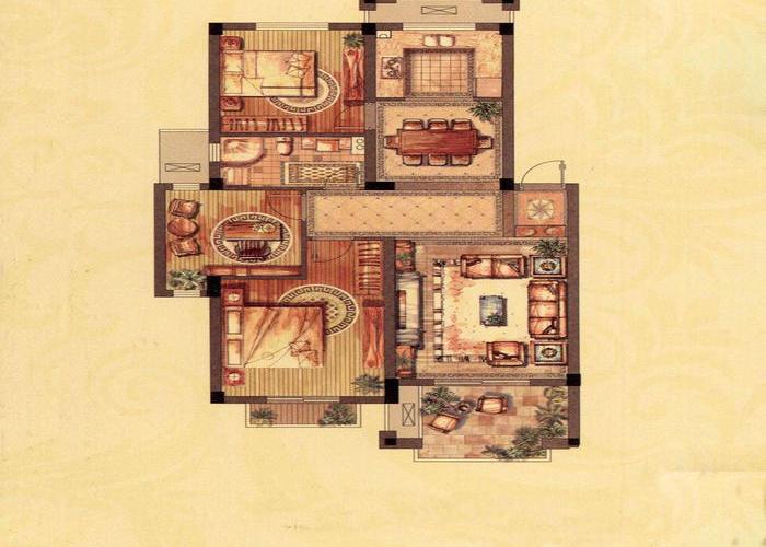 苏州3室2厅1卫108㎡-阳光悦湖公馆户型图-买房大师