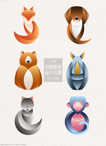 创意抽象动物图案设计元素