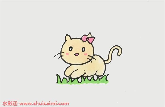 猫怎么画猫简笔画彩色