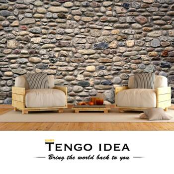 无缝墙布鹅卵石墙玄关沙发背景装饰石头主题定制壁画客厅卧室挂画
