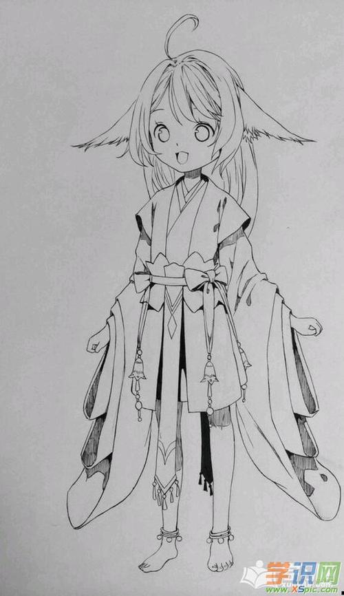 日本漫画人物铅笔画临摹图片