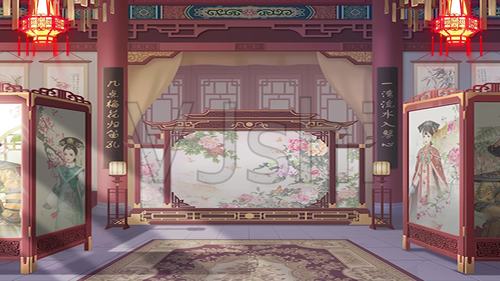 古代宫廷后宫闺房屏风e_1920x1080_高清视频素材下载