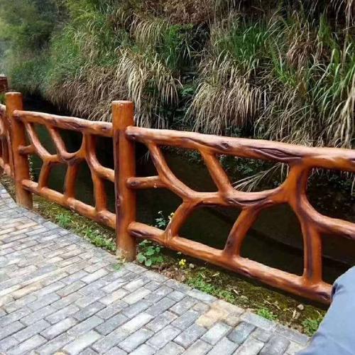 仿藤仿木栏杆 钢筋混凝土水泥仿藤立杆 河道景区道路护栏厂家批发