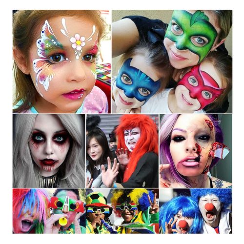 COSPLAY妆容风格头像,cosplay情侣头像 彩绘京剧脸部儿童面部颜料cos膏油彩用品人体小丑化妆脸谱万圣节