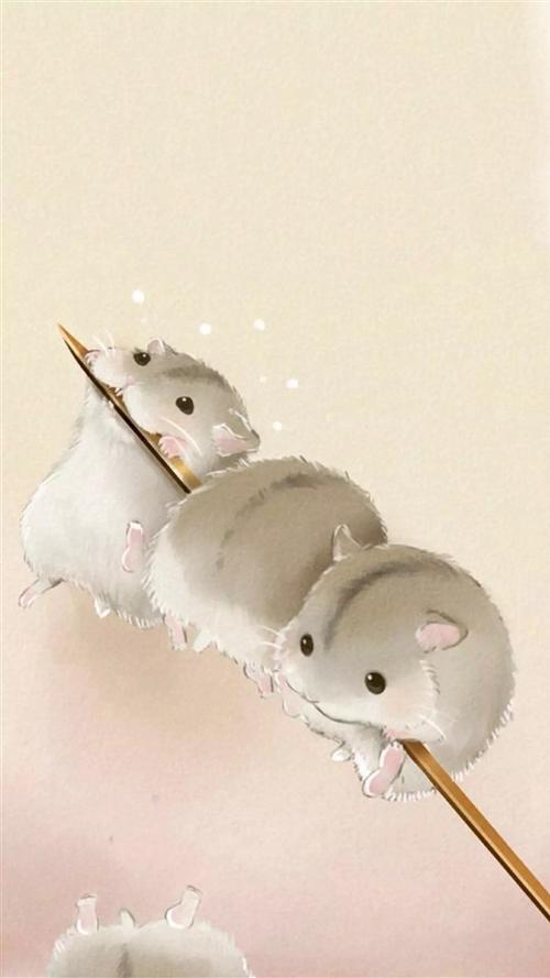 卡通,卡通,仓鼠,手机壁纸手绘可爱小仓鼠