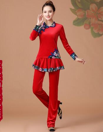 服饰内衣>女装>女装套装>谛云轩>广场舞服装女套装秋季新款金丝绒古典