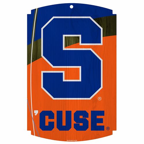 ncaa syracuse orange 11-by-17 wood sign traditional look