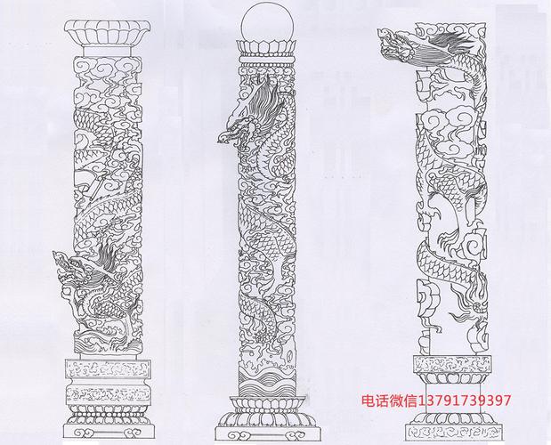 石龙柱厂家加工制作_石雕龙柱方案设计
