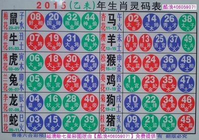 2015十二生肖号码表