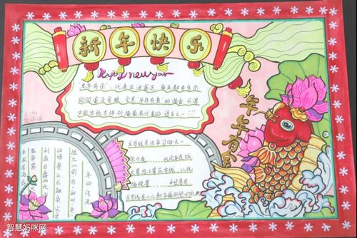 新年快乐 2021春节手抄报