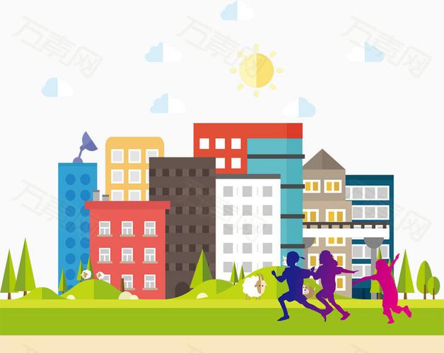 社区宣传图卡通手绘装饰元素