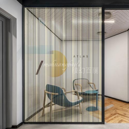 黑金色拉丝玻璃贴膜夹丝贴纸门窗丝纹膜不规则条纹隔断防爆装饰膜