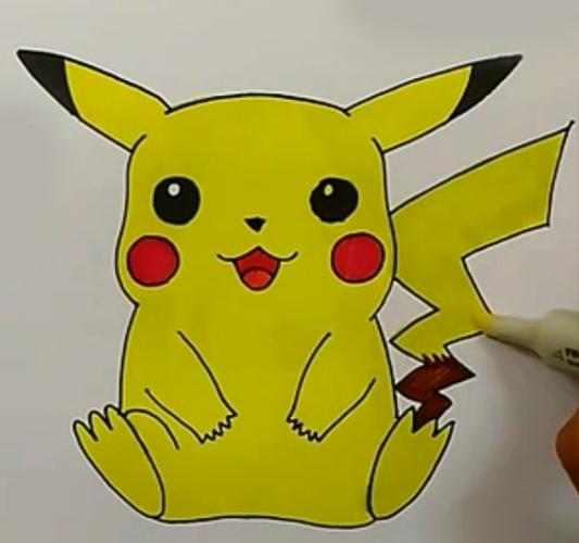 简笔画画法步骤教程   皮卡丘是一只矮矮胖胖圆乎乎的类啮齿型宝可梦