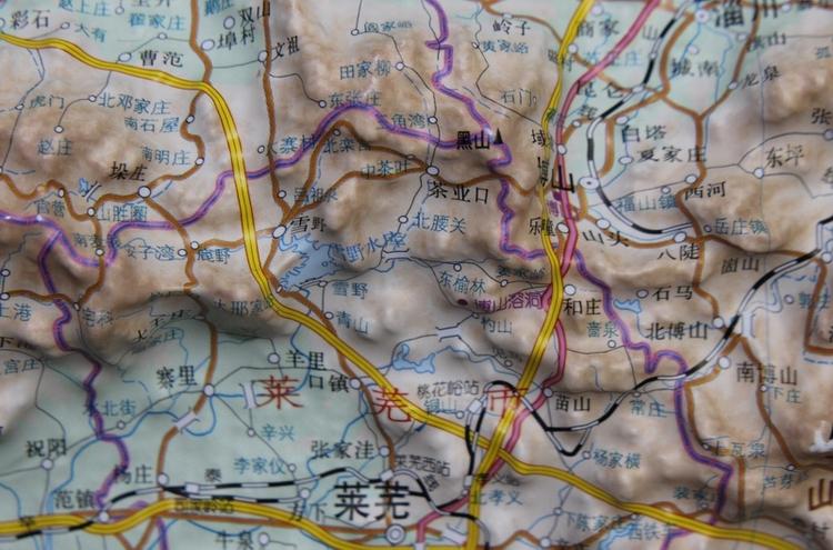 精雕3d凹凸立体优质地图挂图 办公装饰 学习直观展示地理,地貌,地形