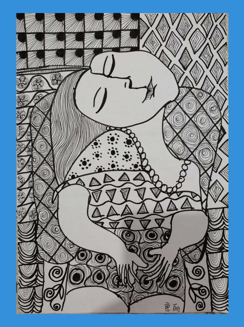 我根据毕加索的世界名画《梦》,创作出了线描版本的作品!