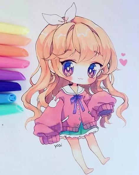 动漫q版简笔画带马克笔