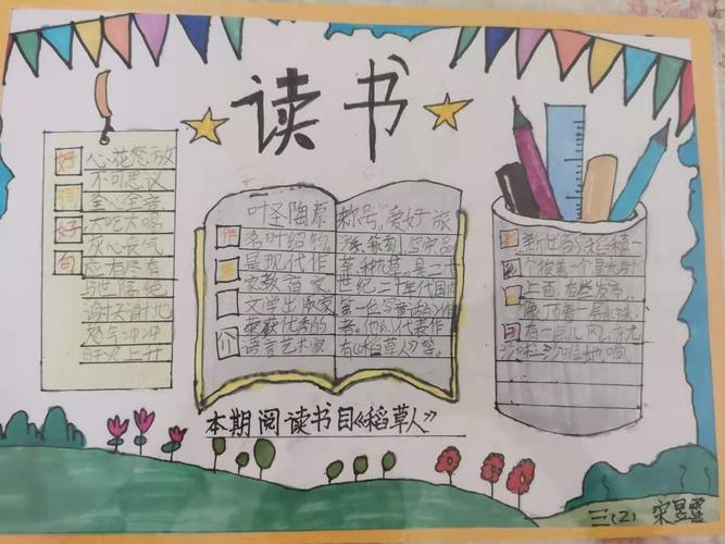 "悦读双语,畅游书海"——园岭小学三(2)班读书节之手抄报比赛作品赏析
