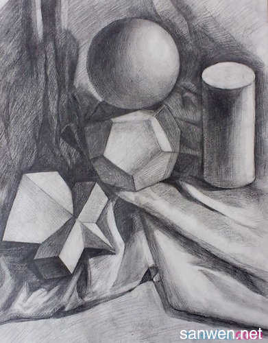 初中素描静物画