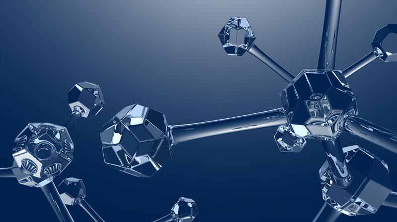 微观,六边形,水晶,分子模型,分子结构
