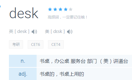 书桌用英语怎么说
