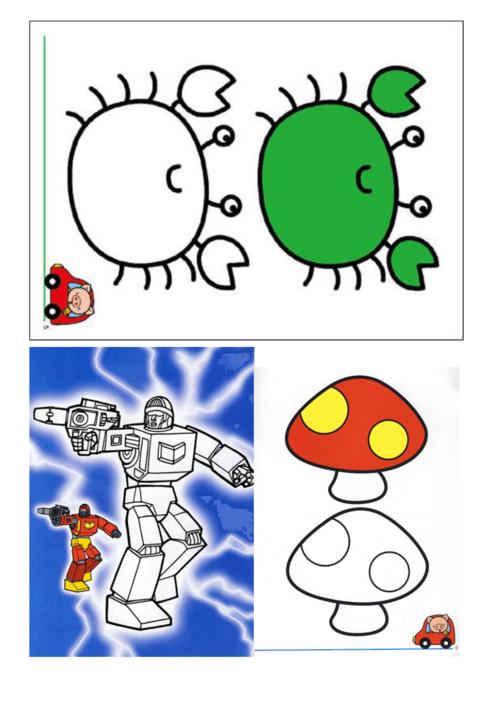 宝宝涂色画:对比涂色画a4打印版