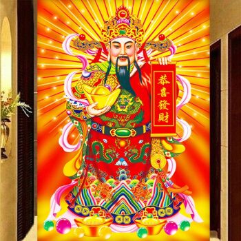 网红款十字绣2021新款客厅满钻财神爷钻石绣进宝中堂小幅钻石画满钻