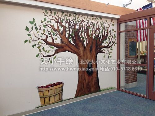 树木墙绘,咖啡厅手绘墙,客厅彩绘,校园壁画,餐厅手绘墙,办公室手绘墙