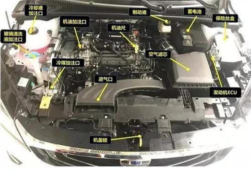 汽车发动机舱图解