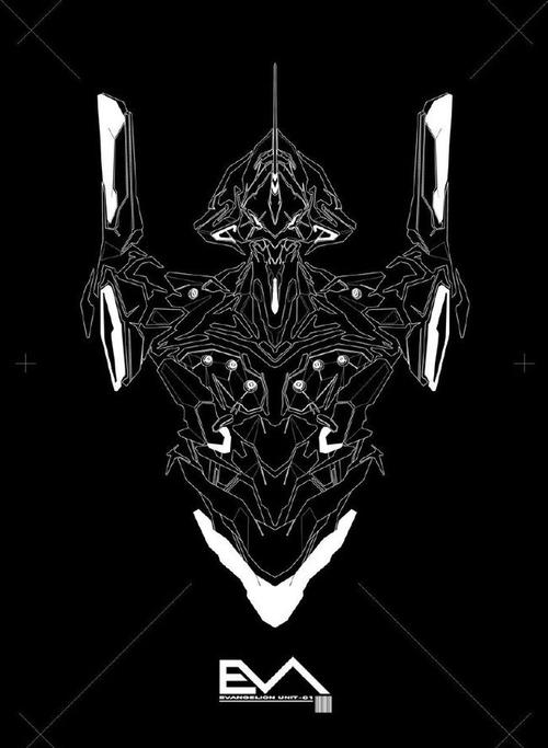 力天使,初号机,杰刚线稿插画,大家喜欢哪张?