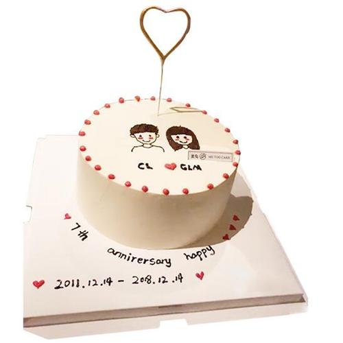 恋爱纪念日蛋糕抖音网红情侣浪漫结婚周年上海杭州