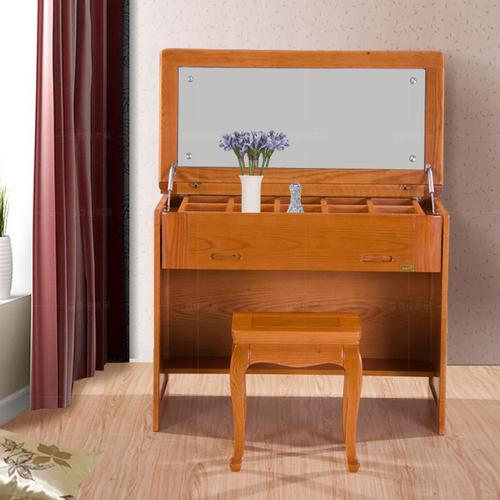 翰唐轩 栗子色组装玻璃喷漆框架结构橡木多功能成人简约现代 梳妆台