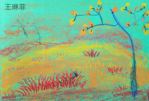 砂纸油画棒――秋天的草地