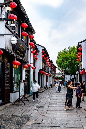 苏州七里山塘景色山塘街山塘河