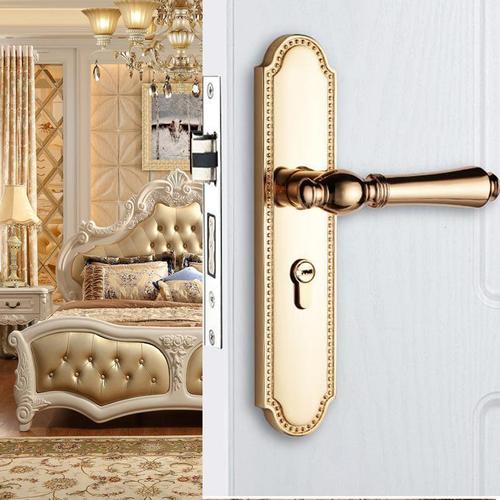 欧式房门锁室内门锁卧室家用房间门锁简欧锁具木门锁门把手通用型 亮