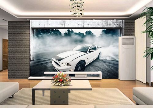 汽车展厅4s店大型壁画3d无缝墙纸客厅电视沙发背景墙高档名车壁纸