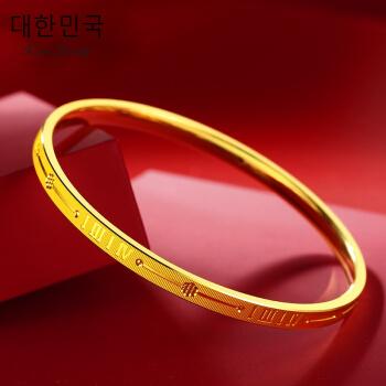 芠拉(wl)手镯3d硬金新款黄金手镯女999足金三生三世金