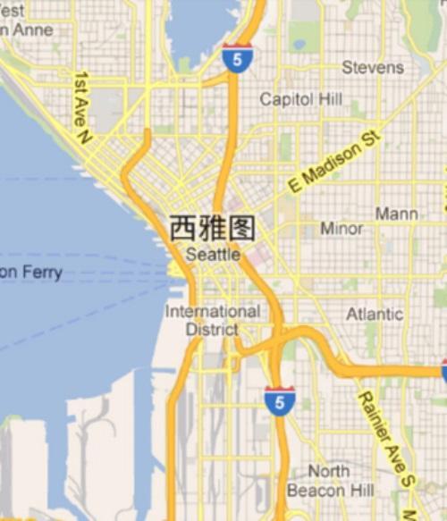 西雅图地图中文版高清_西雅图地图中文版