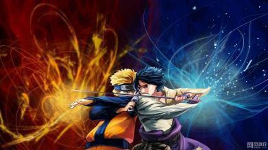 佐助和鸣人合体的简笔画