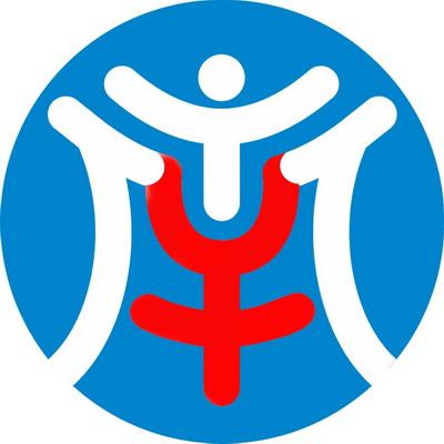 logo内涵与寓意 白色字体由三个人组成 三人成众,众志成城 凝心聚力