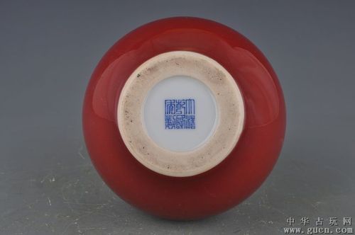 清乾隆祭红釉葫芦瓶古玩古董古瓷器