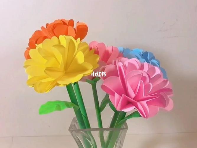手工:漂亮艳丽的纸花花束制作_手工制作_纸花_花束_diy_折纸_手工