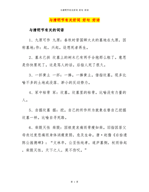 与清明节有关好词好句好诗docx7页